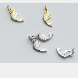 18k Plating Zircon Dolphin Charms 925 Sterling Silver DIY Jewelry Findings
