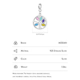 925 Silver Rainbow Enamel Pendant DIY Bracelet Necklace Luck Tree Charms