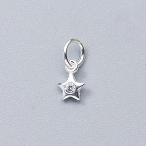 2pcs 925 Silver 4.5mm Star Charms 18k Plating DIY Jewelry Findings