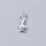 2pcs 925 Silver 4.5mm Star Charms 18k Plating DIY Jewelry Findings
