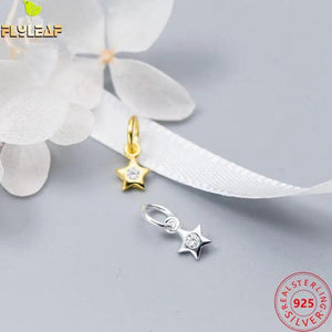 2pcs 925 Silver 4.5mm Star Charms 18k Plating DIY Jewelry Findings