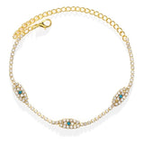 Boho Evil Eye Anklet Crystal Beach Foot Jewelry