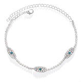 Boho Evil Eye Anklet Crystal Beach Foot Jewelry