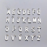 925 Sterling Silver Letter Charms A-Z DIY Necklace Findings Jewelry Accessory