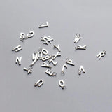 925 Sterling Silver Letter Charms A-Z DIY Necklace Findings Jewelry Accessory
