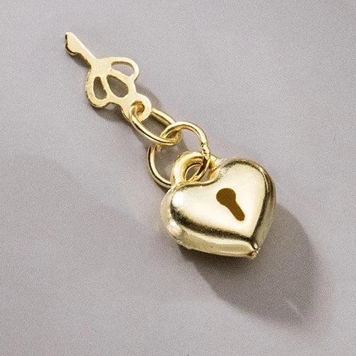 925 Silver Heart-shaped Lock Pendant Charms DIY Supplies