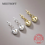 925 Silver Heart-shaped Lock Pendant Charms DIY Supplies
