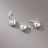 925 Silver Heart-shaped Lock Pendant Charms DIY Supplies