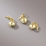 925 Silver Heart-shaped Lock Pendant Charms DIY Supplies