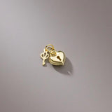 925 Silver Heart-shaped Lock Pendant Charms DIY Supplies