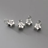 Real 925 Silver Star Pentagram Pendant for DIY Necklace Bracelet