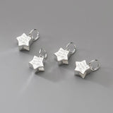 Real 925 Silver Star Pentagram Pendant for DIY Necklace Bracelet