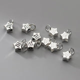 Real 925 Silver Star Pentagram Pendant for DIY Necklace Bracelet