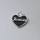 S925 Sterling Silver Peach Heart English Letter Charms