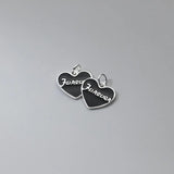 S925 Sterling Silver Peach Heart English Letter Charms