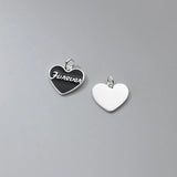 S925 Sterling Silver Peach Heart English Letter Charms