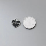 S925 Sterling Silver Peach Heart English Letter Charms