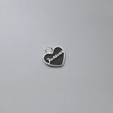 S925 Sterling Silver Peach Heart English Letter Charms