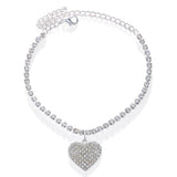 Heart Rhinestone Pendant Anklet Leg Bracelet Chain Women