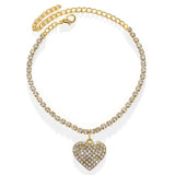 Heart Rhinestone Pendant Anklet Leg Bracelet Chain Women