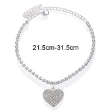 Heart Rhinestone Pendant Anklet Leg Bracelet Chain Women