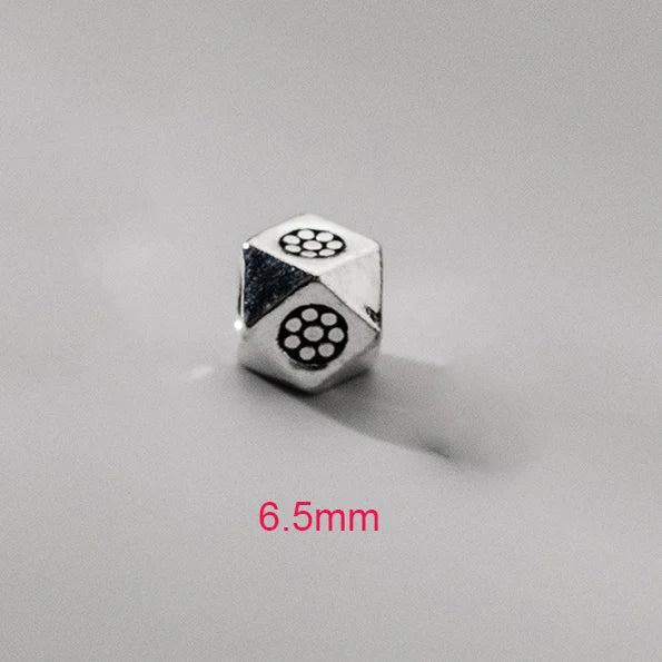 S925 Sterling Silver Polygon Pendant Charms for DIY Bracelet Necklace