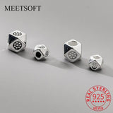 S925 Sterling Silver Polygon Pendant Charms for DIY Bracelet Necklace