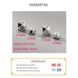 S925 Sterling Silver Polygon Pendant Charms for DIY Bracelet Necklace