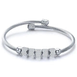 Heart Bracelet Bangle CZ Stone Women Bijoux