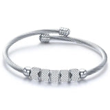 Heart Bracelet Bangle CZ Stone Women Bijoux