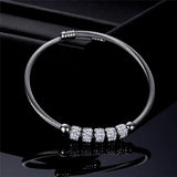 Heart Bracelet Bangle CZ Stone Women Bijoux