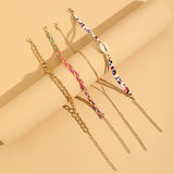 Sindlan 4Pcs Boho Shell Anklet Bracelets for Women Vintage Chain Set