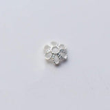 10pcs 925 Sterling Silver Flower Bead Caps Charms DIY Jewelry Accessory