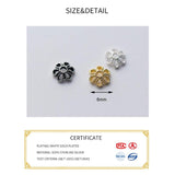 10pcs 925 Sterling Silver Flower Bead Caps Charms DIY Jewelry Accessory
