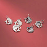 925 Silver Fish Charms for DIY Necklace Making