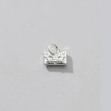 925 Sterling Silver Matte Flower Lock Charms for DIY Necklace