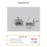 925 Sterling Silver Matte Flower Lock Charms for DIY Necklace