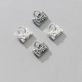 925 Sterling Silver Matte Flower Lock Charms for DIY Necklace