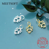 925 Silver Bee Zircon Dangle Charms for DIY Jewelry