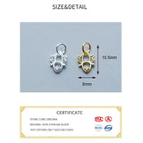 925 Silver Bee Zircon Dangle Charms for DIY Jewelry