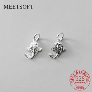 S925 Sterling Silver Whale Animal Charm for DIY Jewelry