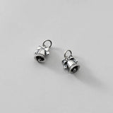 925 Silver Matte Bells Charms DIY Jewelry Necklace Bracelet Accessory