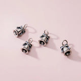 925 Silver Matte Bells Charms DIY Jewelry Necklace Bracelet Accessory