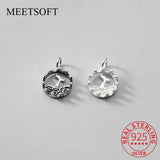 925 Sterling Silver Dolphin Disc Charms for DIY Jewelry