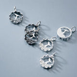 925 Sterling Silver Dolphin Disc Charms for DIY Jewelry