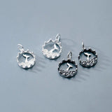 925 Sterling Silver Dolphin Disc Charms for DIY Jewelry