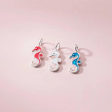 925 Sterling Silver Hippocampus Animals Charm for DIY Jewelry