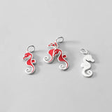 925 Sterling Silver Hippocampus Animals Charm for DIY Jewelry