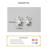925 Silver Striped Star Charms for DIY Necklace Decoration