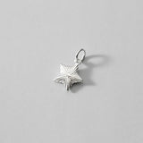 925 Silver Striped Star Charms for DIY Necklace Decoration